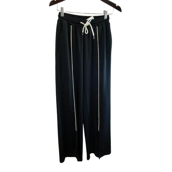 Daisy Street Black Wide-Leg Pants With White Side Trim S/XS - Picture 1 of 7